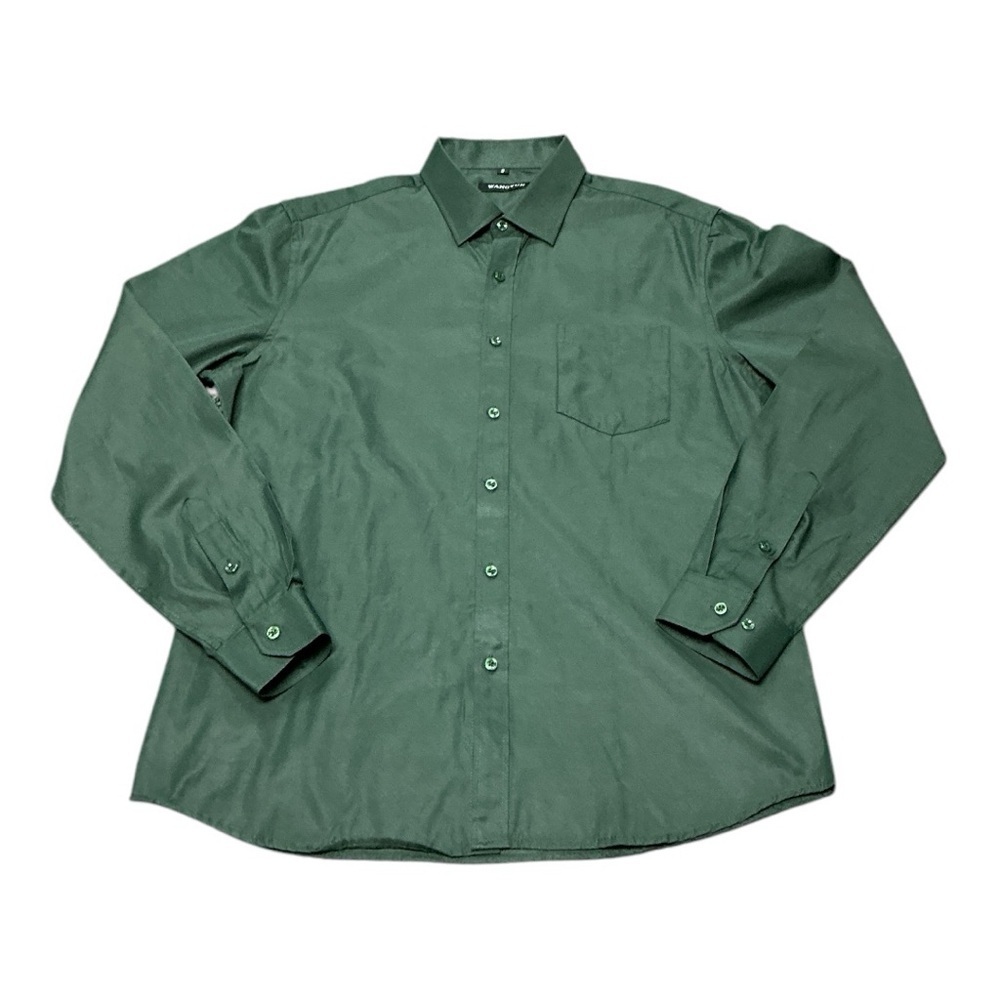 Wangyue - NEW - Casual Green Button Down Shirt with Classic Collar